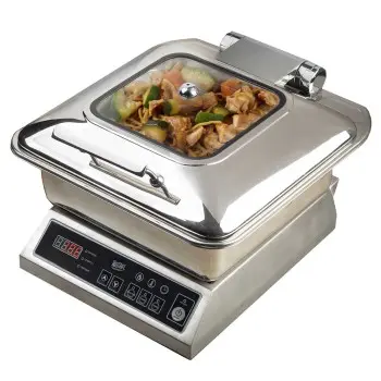 Tablecraft Two Third Size Quickview Induction Chafer 6 Qts 15.875"x16.75"x8.25" - Stainless Steel