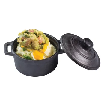 Tablecraft Cast Iron Cookware Round Mini Casserole Server 8 Oz. 5"x4"x3.375" - Cast Iron
