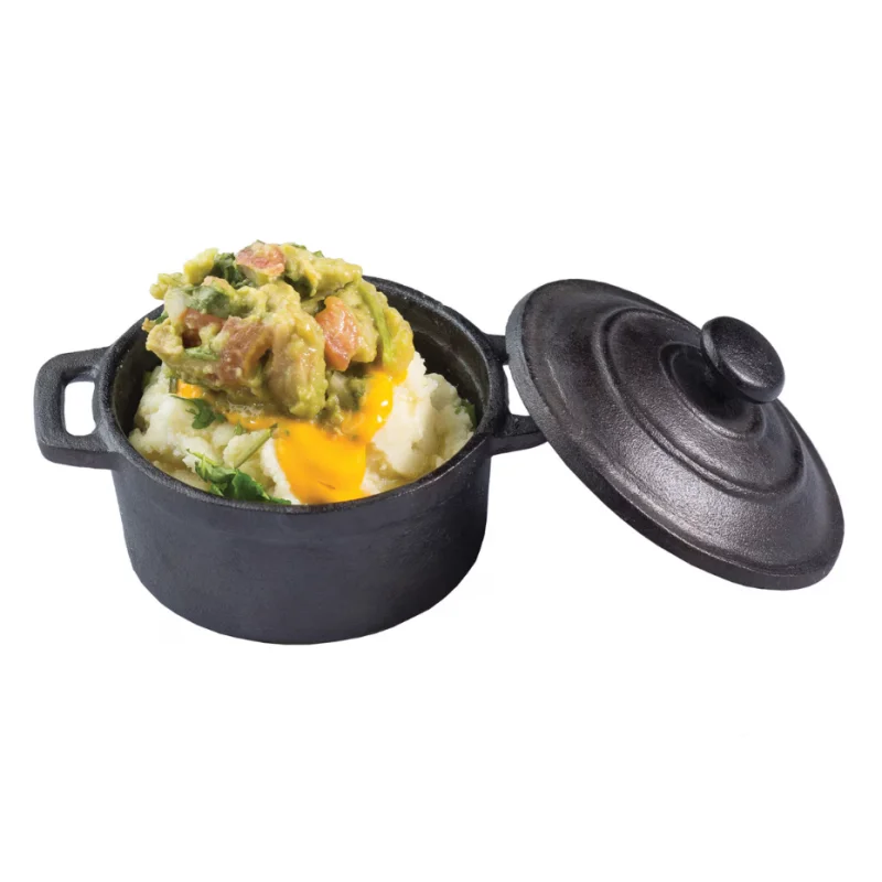 Tablecraft Cast Iron Cookware Round Mini Casserole Server 8 Oz. 5"x4"x3.375" - Cast Iron
