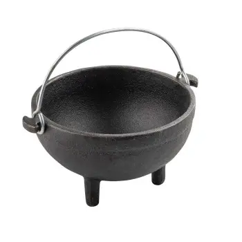 Tablecraft Cast Iron Cookware Round Mini Kettle 16 Oz. 6"x5"x3" - Cast Iron