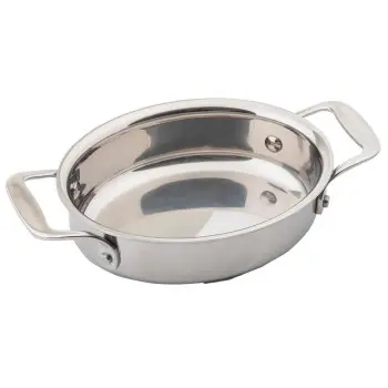 Tablecraft Tri-Ply Cookware Oval Server 24 Oz. 9.625"x5.6875"x2" - Stainless Steel (18/8) - NSF