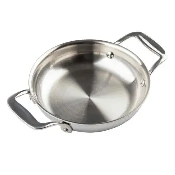 Tablecraft Tri-Ply Cookware Round Casserole Dish .5 Qts 8.625"x6"x1.5" - Stainless Steel (18/8) - NSF