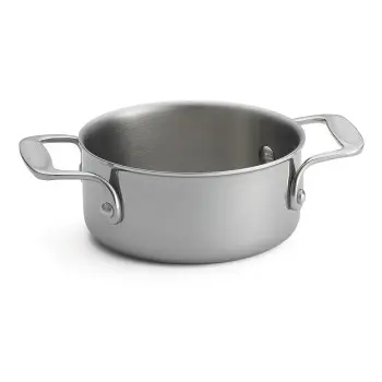 Tablecraft Tri-Ply Cookware Round Sauce Pan .5 Qts 7.625"x5.125"x2.25" - Stainless Steel (18/8) - NSF