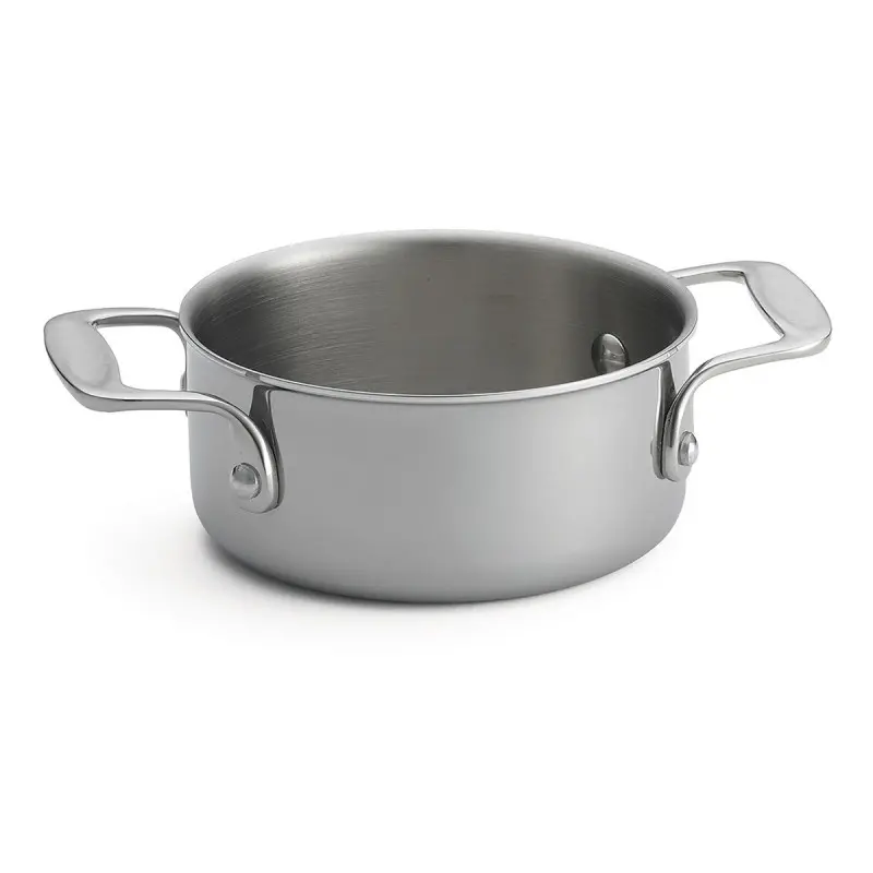 Tablecraft Tri-Ply Cookware Round Sauce Pan .5 Qts 7.625"x5.125"x2.25" - Stainless Steel (18/8) - NSF