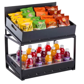 Tablecraft Tiered Frame Black 21.5"x13.5"x22.25" - Black Powder Coated Steel Fits Gastronorm Wood Crates