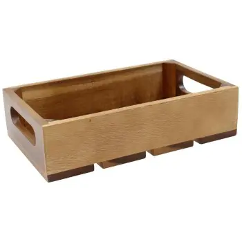 Tablecraft Fourth Size Crate 10.375"x6.5"x2.75" - Acacia Wood