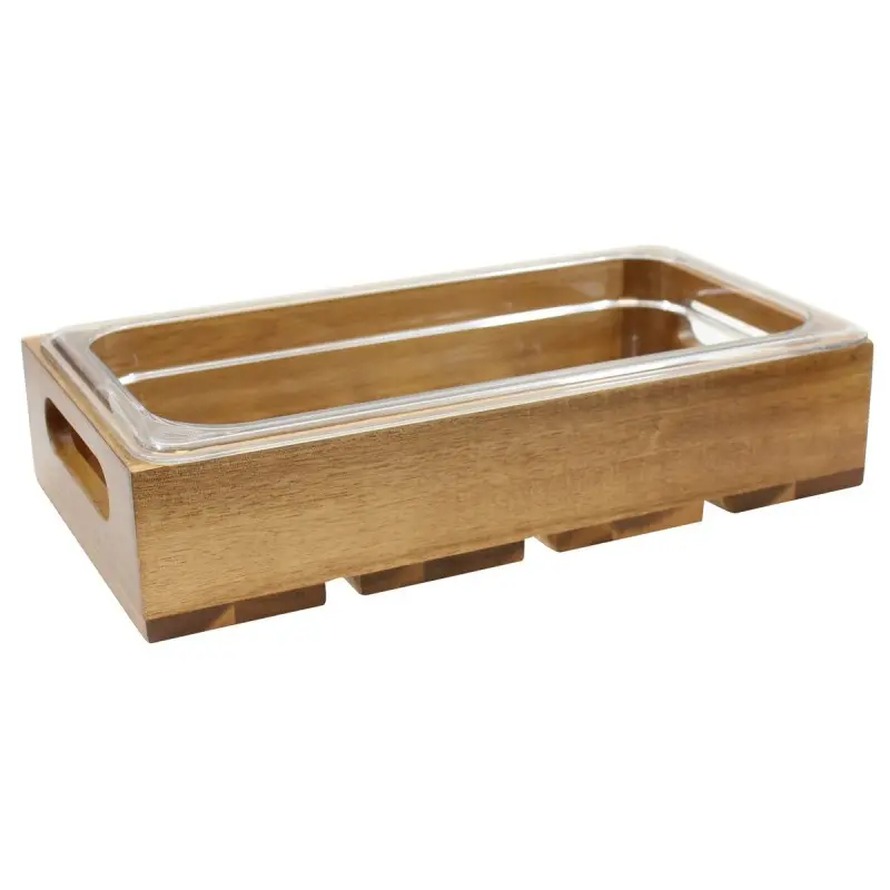 Tablecraft Fourth Size Crate 10.375"x6.5"x2.75" - Acacia Wood