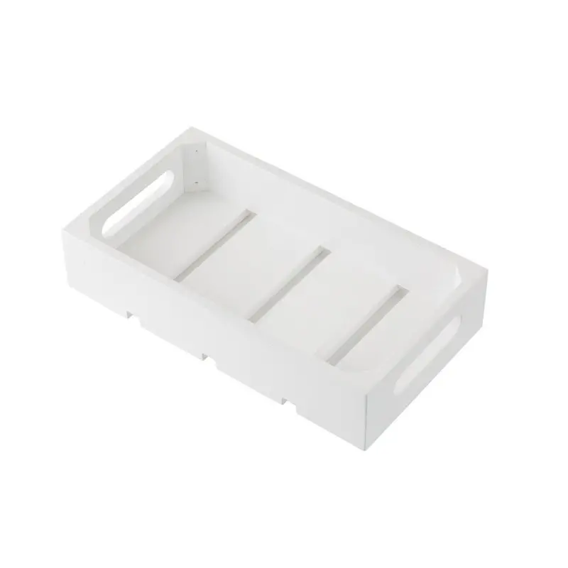 Tablecraft Crate White 12.75"x6.875"x2.75" - Wood (Rubberwood)