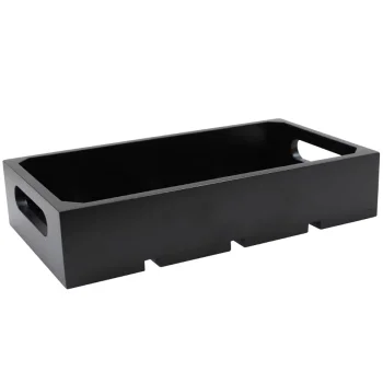 Tablecraft Third Size Crate Black 12.75"x6.875"x2.75" - Wood (Rubberwood)