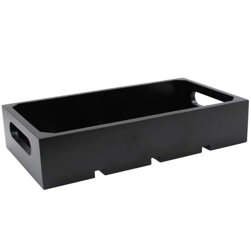 Tablecraft Third Size Crate Black 12.75"x6.875"x2.75" - Wood (Rubberwood)