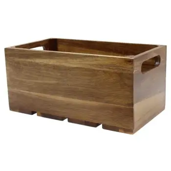 Tablecraft Third Size Crate 12.75"x6.875"x6.25" - Acacia Wood