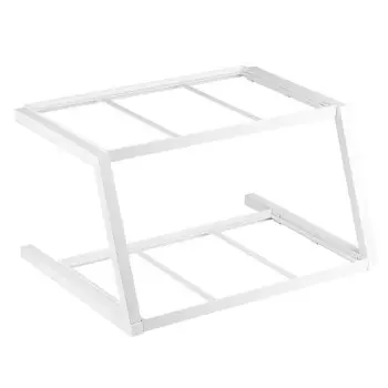Tablecraft Grab & Go Two-Tiered Frame White 23.5"x17.75"x13" Fits Gastronorm Full Size Wood Crates