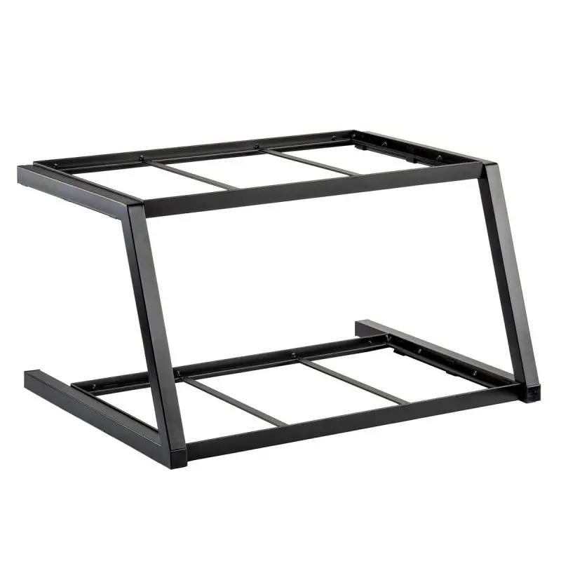 Tablecraft Grab & Go Two-Tiered Frame Black 23.5"x17.75"x13" - Powder Coated Steel Fits Gastronorm Full Size Wood Crates