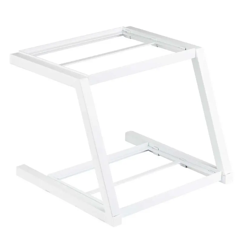 Tablecraft Grab & Go Two-Tiered Frame White 15.25"x15.25"x13" Fits Gastronorm Half Size Wood Crates