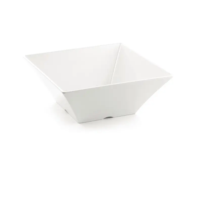 Tablecraft Frostone Collection Square Bowl 7 Qts White 12.375"x12.375"x4.875" - Melamine - NSF