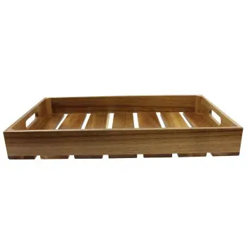 Tablecraft Full Size Crate 20.75"x12.75"x2.75" - Acacia Wood