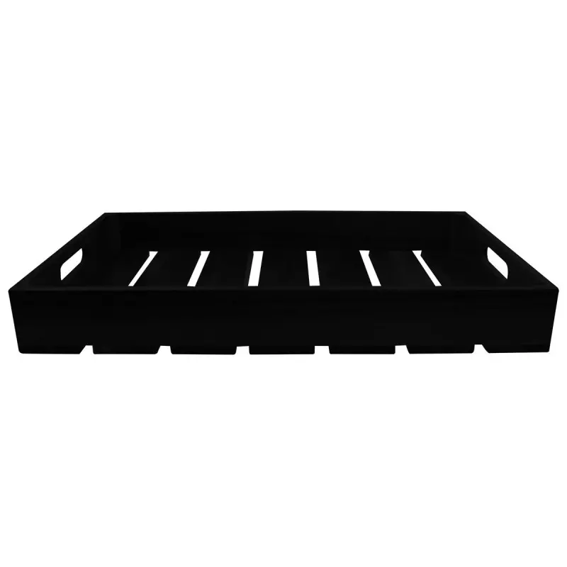 Tablecraft Full Size Crate Black 20.75"x12.75"x4.25" - Wood (Rubberwood)