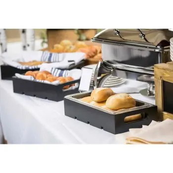 Tablecraft Full Size Crate Black 20.75"x12.75"x4.25" - Wood (Rubberwood)