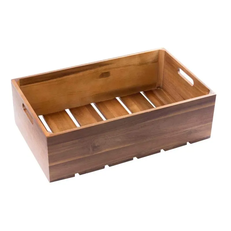 Tablecraft Full Size Crate 20.75"x12.75"x6.25" - Acacia Wood