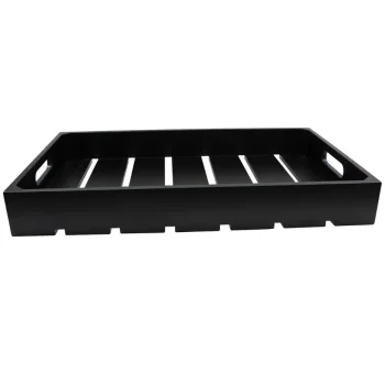 Tablecraft Full Size Crate Black 20.75"x12.75"x2.75" - Wood (Rubberwood)
