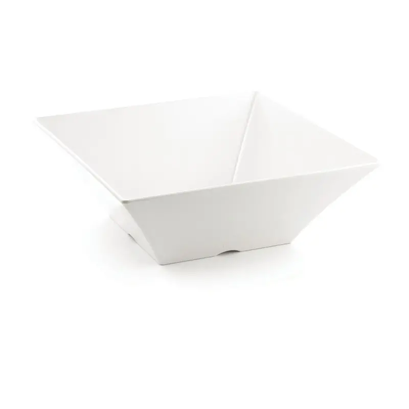 Tablecraft Frostone Collection Square Bowl 13.5 Qts White 15.75"x15.75"x5.75" - Melamine - NSF