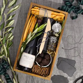 Tablecraft Third Size Crate 12.75"x6.875"x2.75" - Acacia Wood