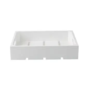 Tablecraft Crate White 12.75"x10.375"x2.75" - Wood (Rubberwood)