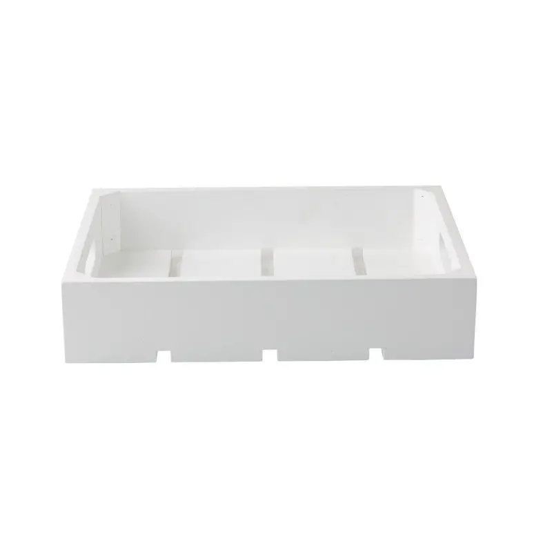 Tablecraft Crate White 12.75"x10.375"x2.75" - Wood (Rubberwood)