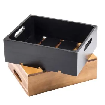 Tablecraft Half Size Crate 12.75"x10.375"x2.75" - Acacia Wood