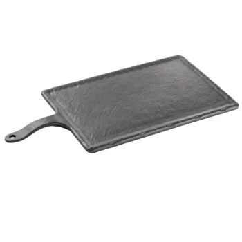 Tablecraft Frostone Slate Collection Rectangular Serving Paddle Black 17.75"x8.75"x.875" - Melamine