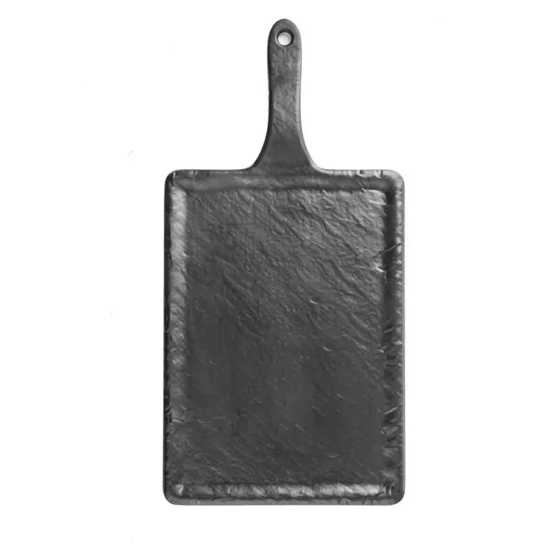 Tablecraft Frostone Slate Collection Rectangular Serving Paddle Black 14.25"x7"x.875" - Melamine