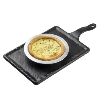 Tablecraft Frostone Slate Collection Rectangular Serving Paddle Black 14.25"x7"x.875" - Melamine