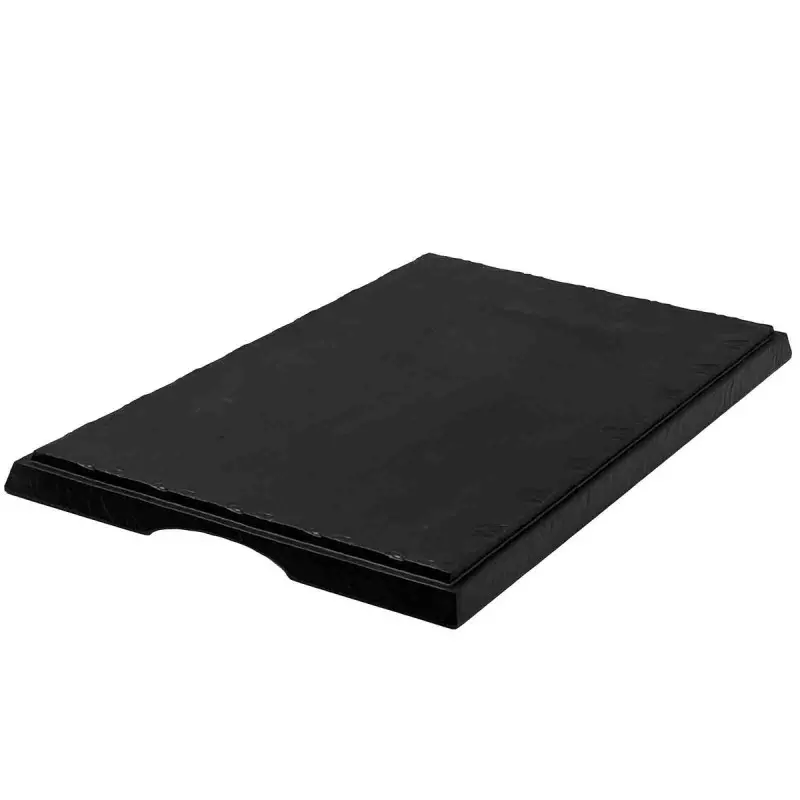 Tablecraft Frostone Slate Collection Rectangular Serving Tray Black 21"x12.875"x1.125" - Melamine