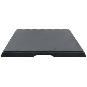 Tablecraft Frostone Slate Collection Square Serving Tray Black 16.625"x16.625"x1.125" - Melamine