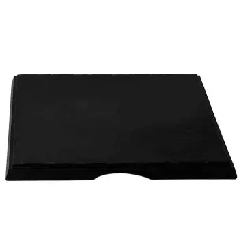 Tablecraft Frostone Slate Collection Square Serving Tray Black 16.625"x16.625"x1.125" - Melamine