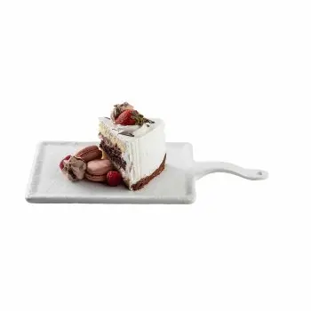 Tablecraft Frostone Slate Collection Rectangular Serving Paddle White 14.25"x7"x.875" - Melamine