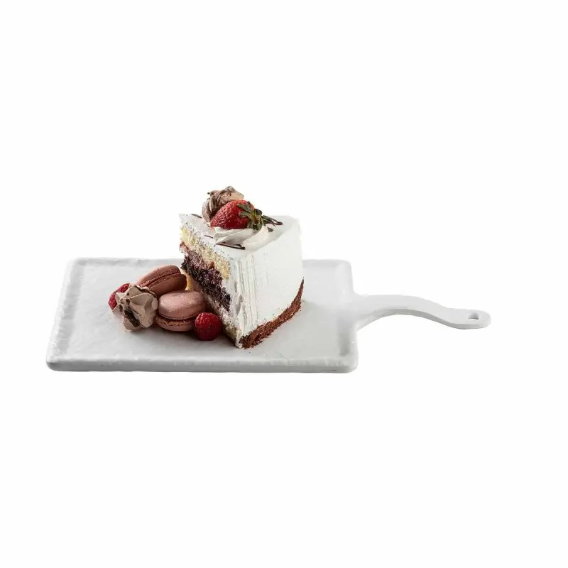 Tablecraft Frostone Slate Collection Rectangular Serving Paddle White 14.25"x7"x.875" - Melamine