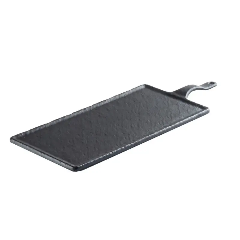 Tablecraft Frostone Slate Collection Rectangular Serving Paddle Black 20.75"x7.75"x.875" - Melamine