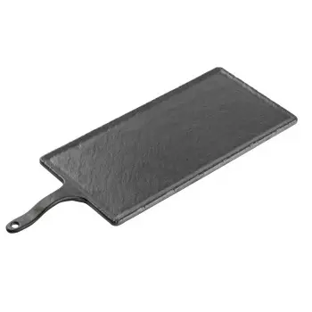 Tablecraft Frostone Slate Collection Rectangular Serving Paddle Black 20.75"x7.75"x.875" - Melamine