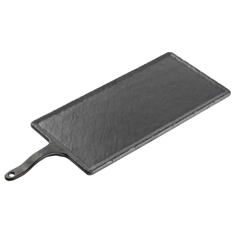 Tablecraft Frostone Slate Collection Rectangular Serving Paddle Black 20.75"x7.75"x.875" - Melamine