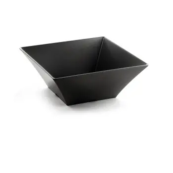 Tablecraft Frostone Collection Square Bowl 7 Qts Black 12.375"x12.375"x4.875" - Melamine