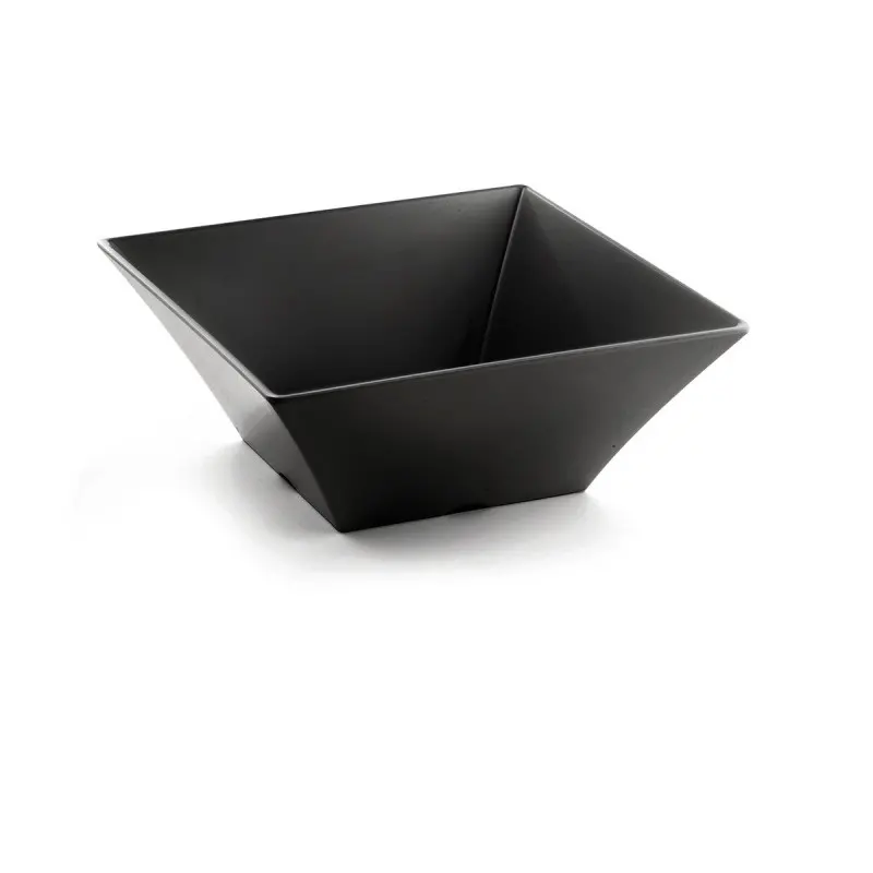 Tablecraft Frostone Collection Square Bowl 7 Qts Black 12.375"x12.375"x4.875" - Melamine