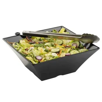 Tablecraft Frostone Collection Square Bowl 7 Qts Black 12.375"x12.375"x4.875" - Melamine
