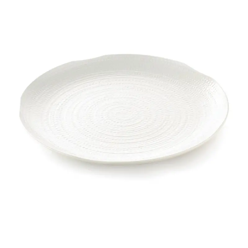 Tablecraft Frostone Collection Round Serving Tray White 21.75"x21.75"x2.125" - Melamine