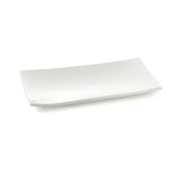 Tablecraft Frostone Collection Rectangular Serving Tray White 19.5"x10.375"x1.25" - Melamine