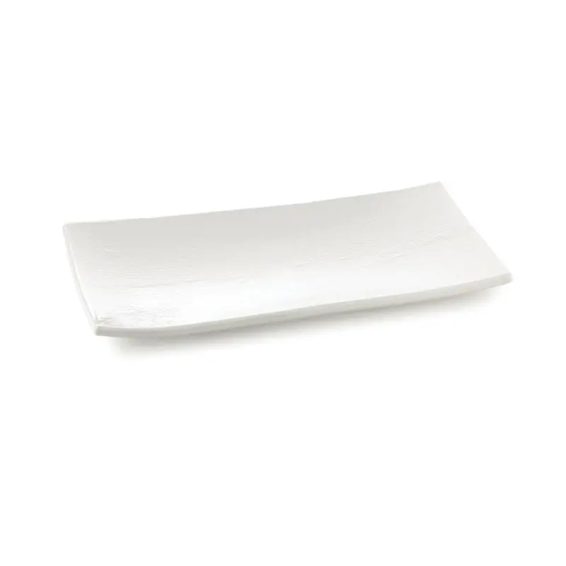 Tablecraft Frostone Collection Rectangular Serving Tray White 19.5"x10.375"x1.25" - Melamine
