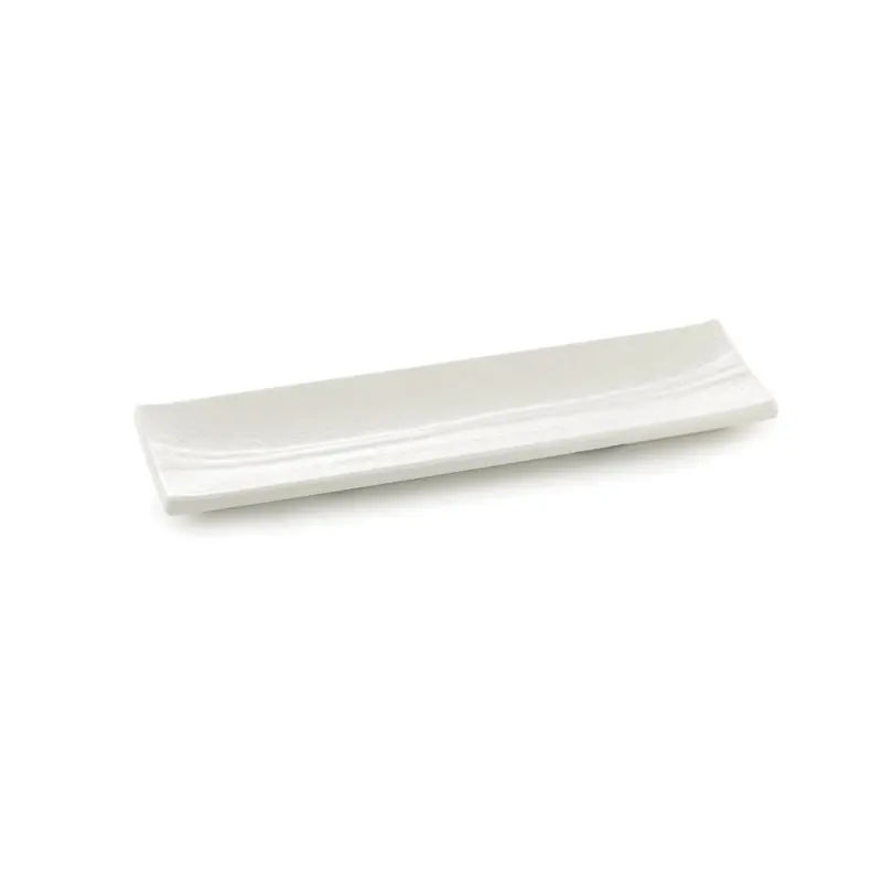 Tablecraft Frostone Collection Rectangular Serving Tray White 15.75"x4.75"x1" - Melamine