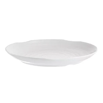 Tablecraft Frostone Collection Round Serving Tray White 14.375"x14.375"x1.8125" - Melamine