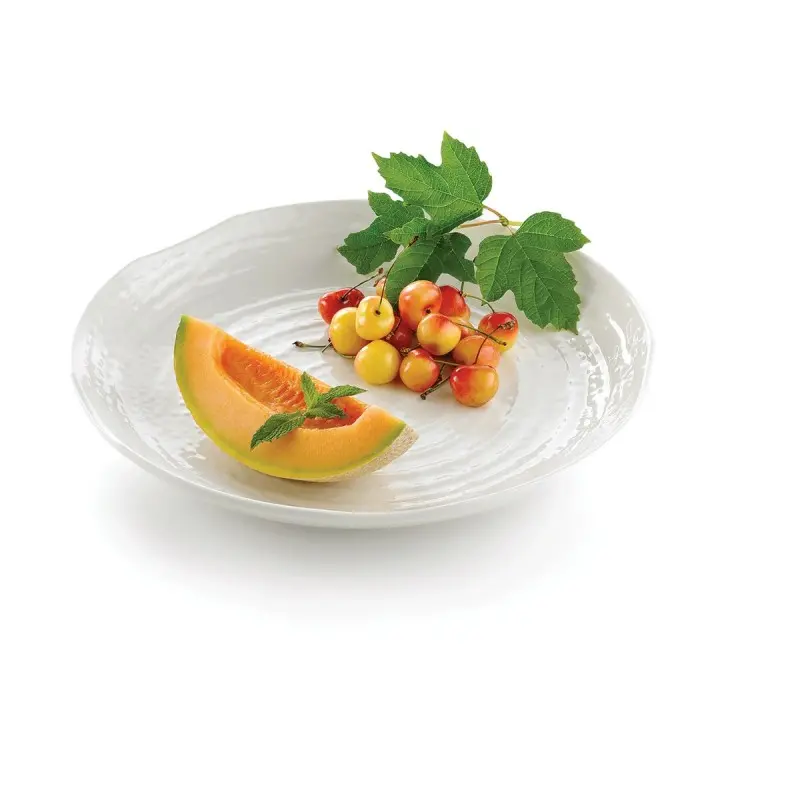 Tablecraft Frostone Collection Round Serving Tray White 14.375"x14.375"x1.8125" - Melamine Tablecraft Frostone Collection Round Serving Tray White 14.375"x14.375"x1.8125" - Melamine