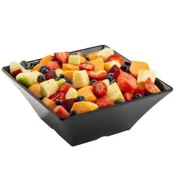 Tablecraft Frostone Collection Square Bowl 3.75 Qts Black 10"x10"x4.125" - Melamine